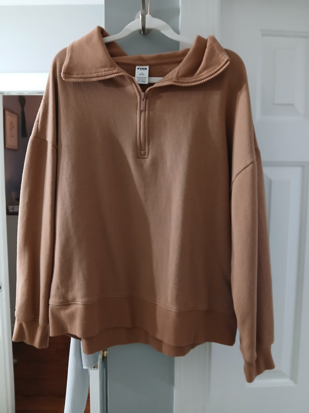PINK Victoria's Secret Camel Brown Half-Zip Pullover